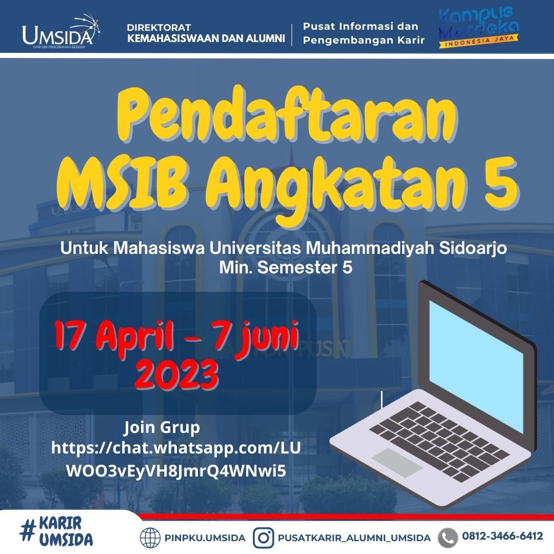 Pendaftaran msib batch 5 pusat informasi pengembangan karir